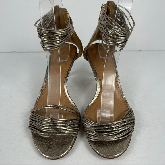 Coach Metallic Silver Strappy Heels - Picture 3 of 9